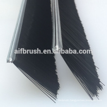 Good quality metal channel Crimped Black Nylon Strip Brush For Seal Door